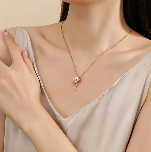 🌻 COLLAR GIRATORIO DE GIRASOL - TU MEJOR ALIADO PARA EL ÉSTRES 😱 50% DE DESCUENTO -Bañado en oro