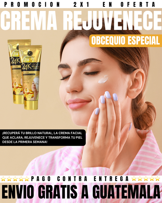 🎁🎁2 X 1 Blanqueadora 24K™ - Crema Facial Rejuvenecedora y Aclarante 8 en 1 ✨.